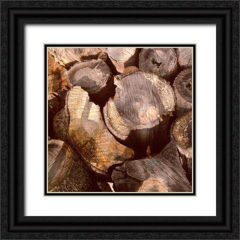 Wood Pile Black Ornate Wood Framed Art Print with Double Matting by Stalus, Judy