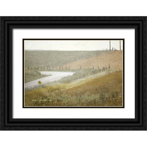 Bend in Road Black Ornate Wood Framed Art Print with Double Matting by Vest, Christopher