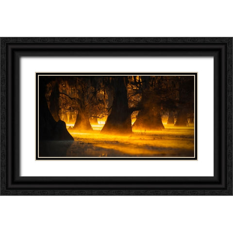 Morning Light Black Ornate Wood Framed Art Print with Double Matting by Zheng, Michael