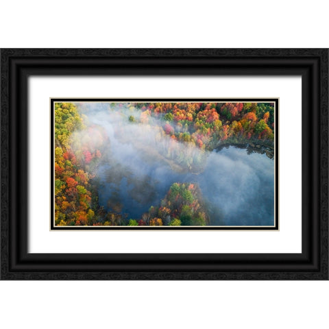 Autumn Symphony I Black Ornate Wood Framed Art Print with Double Matting by Fan, John