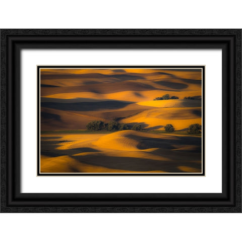 Autumn of Rolling Hills Black Ornate Wood Framed Art Print with Double Matting by Kim, Eunice
