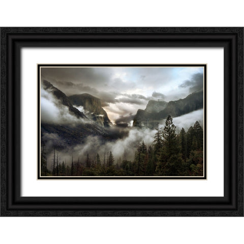 Upper Valley Morning Black Ornate Wood Framed Art Print with Double Matting by Perlow, Gary