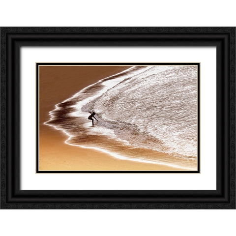 Enjoy Seawater Black Ornate Wood Framed Art Print with Double Matting by Dhahi, Saeed