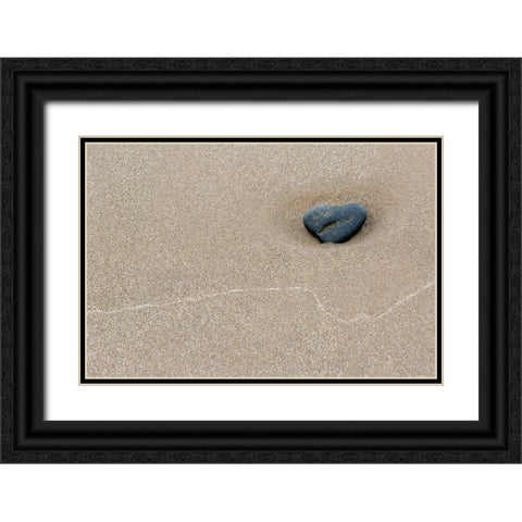 Stone at Barmouth Promenade Black Ornate Wood Framed Art Print with Double Matting by Fraikin, Chris