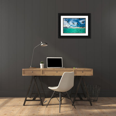 Ocean bird Black Ornate Wood Framed Art Print with Double Matting by Gabriel, Barathieu