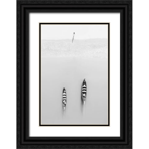 Morning exercises Black Ornate Wood Framed Art Print with Double Matting by Chengzhou, Zhou