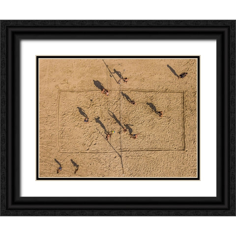 Volley Balling Black Ornate Wood Framed Art Print with Double Matting by Adar, Or