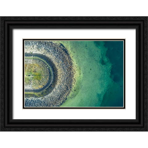 At the end of the pier Black Ornate Wood Framed Art Print with Double Matting by de Laat, Bernardine