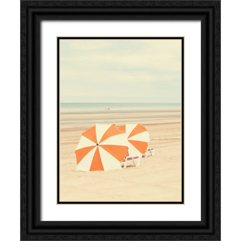 Umbrella Black Ornate Wood Framed Art Print with Double Matting by Della Latta, Massimo