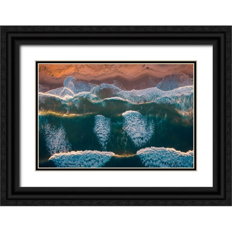 Symphony of ocean waves Black Ornate Wood Framed Art Print with Double Matting by Dai, Wei David