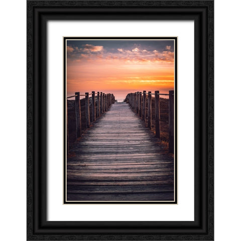 The path Black Ornate Wood Framed Art Print with Double Matting by Oliveira, Abilio