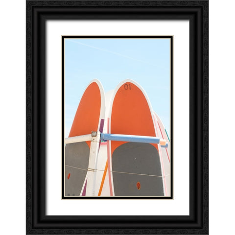 Beach Surf 001 Black Ornate Wood Framed Art Print with Double Matting by Artographie Studio