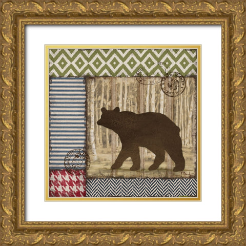 Aspen Lodge I - Silhouette Gold Ornate Wood Framed Art Print with Double Matting by Brent, Paul