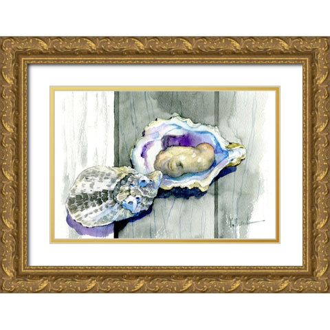 On the Half Shell Gold Ornate Wood Framed Art Print with Double Matting by Brent, Paul