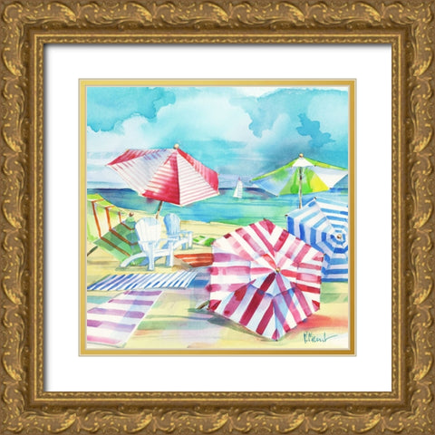 Ventura Beach Square III Gold Ornate Wood Framed Art Print with Double Matting by Brent, Paul