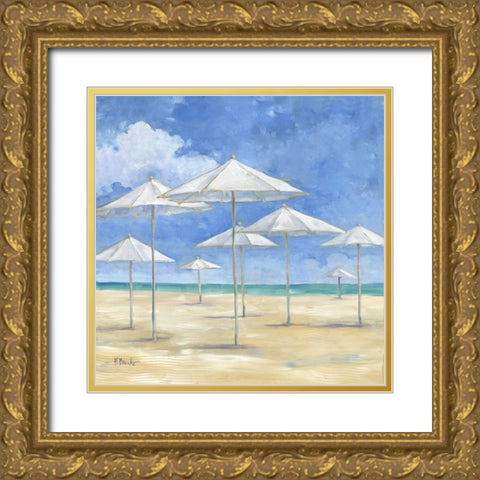 Blanco Beach Square I Gold Ornate Wood Framed Art Print with Double Matting by Brent, Paul