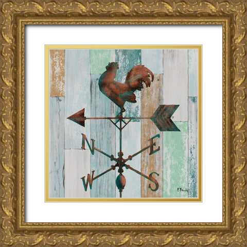 Burnished Vanes II Gold Ornate Wood Framed Art Print with Double Matting by Brent, Paul
