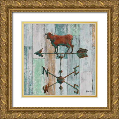 Burnished Vanes IV Gold Ornate Wood Framed Art Print with Double Matting by Brent, Paul
