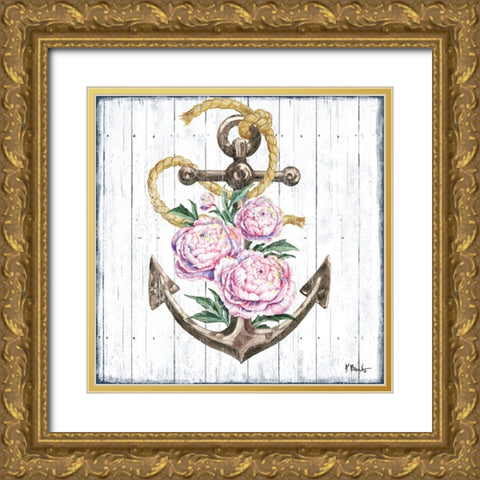 Botanic Anchor II Gold Ornate Wood Framed Art Print with Double Matting by Brent, Paul
