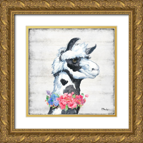 Llama Bloom I Gold Ornate Wood Framed Art Print with Double Matting by Brent, Paul