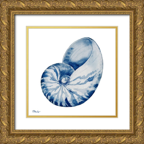 Grenada Shells I - Indigo Gold Ornate Wood Framed Art Print with Double Matting by Brent, Paul
