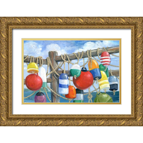 Buoy Composition II - Tillamook Head Gold Ornate Wood Framed Art Print with Double Matting by Brent, Paul