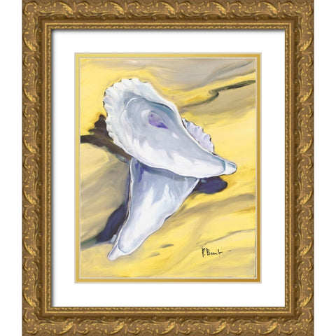 Oysters Close Up - On the Sand Gold Ornate Wood Framed Art Print with Double Matting by Brent, Paul