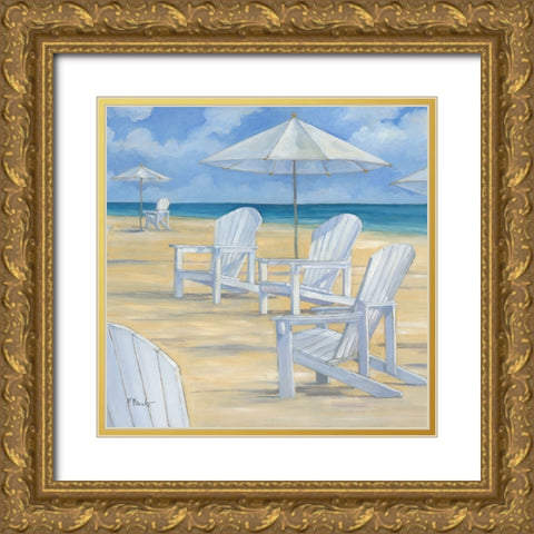 Blanco Beach Square III Gold Ornate Wood Framed Art Print with Double Matting by Brent, Paul