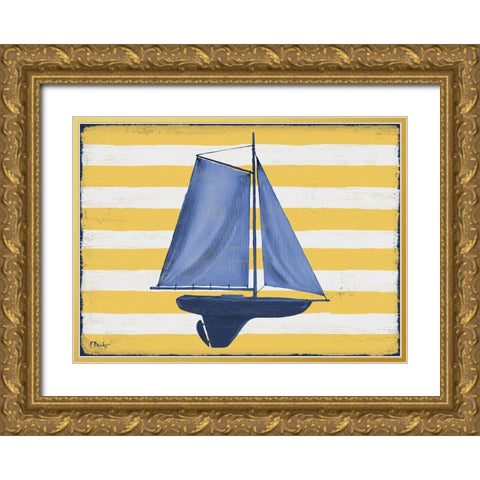 Sunny Nautical II - Yellow Gold Ornate Wood Framed Art Print with Double Matting by Brent, Paul