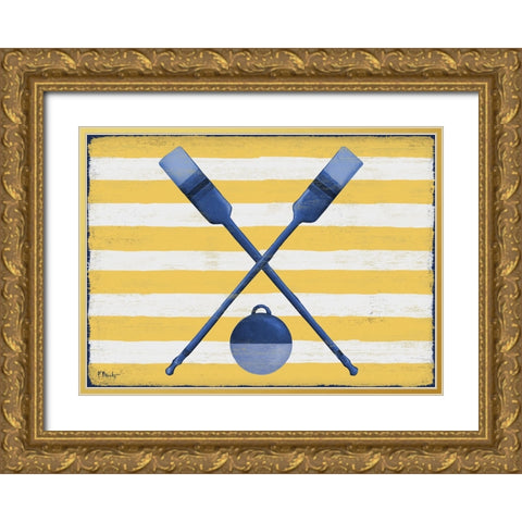 Sunny Nautical IV - Yellow Gold Ornate Wood Framed Art Print with Double Matting by Brent, Paul