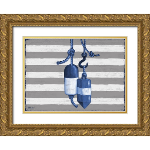 Sunny Nautical V Gold Ornate Wood Framed Art Print with Double Matting by Brent, Paul