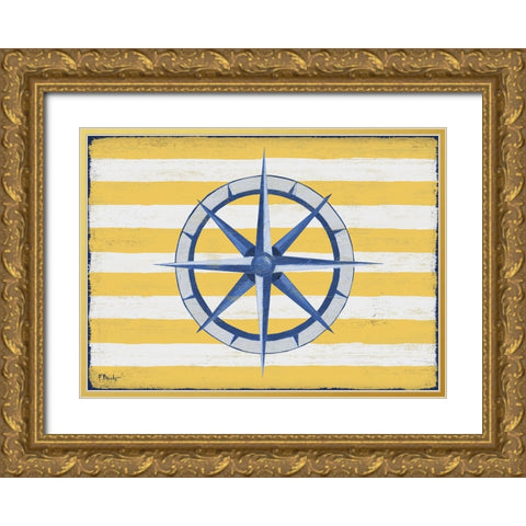 Sunny Nautical VI - Yellow Gold Ornate Wood Framed Art Print with Double Matting by Brent, Paul