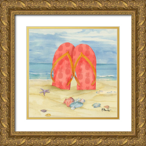 Toes in the Sand - VII Gold Ornate Wood Framed Art Print with Double Matting by Brent, Paul