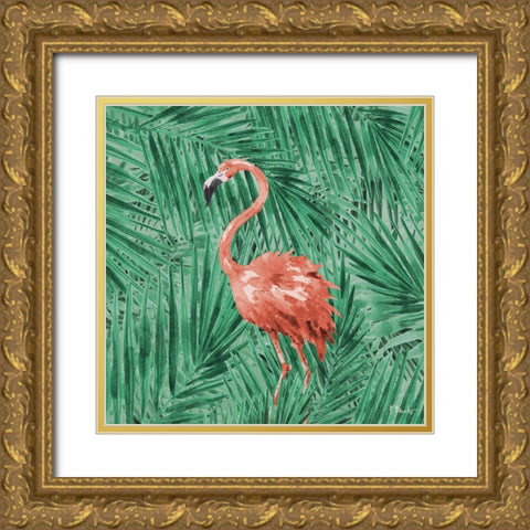 Emerald Veld VI - Palms Gold Ornate Wood Framed Art Print with Double Matting by Brent, Paul
