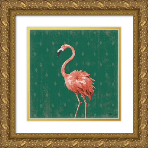 Emerald Veld VI Gold Ornate Wood Framed Art Print with Double Matting by Brent, Paul