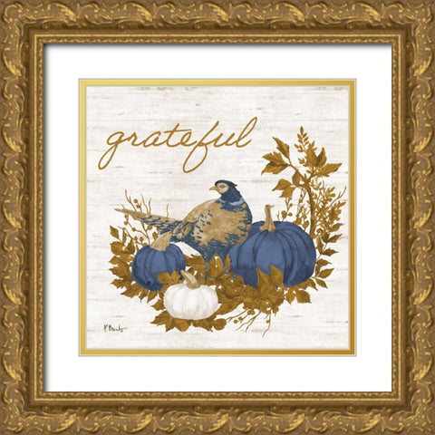 Plymouth Rock II - Navy Gold Ornate Wood Framed Art Print with Double Matting by Brent, Paul