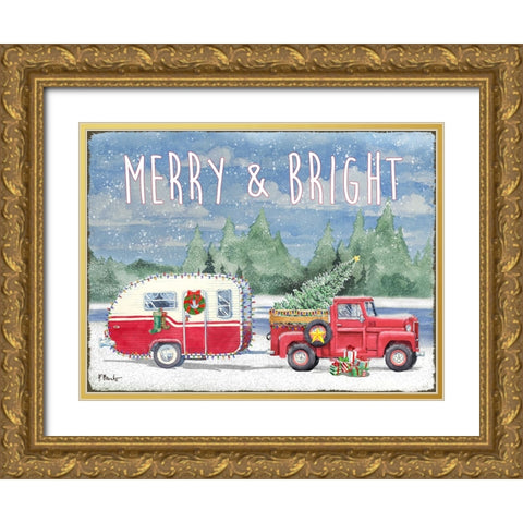 Holiday Campground Pass Gold Ornate Wood Framed Art Print with Double Matting by Brent, Paul