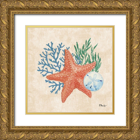 Woven Sea IV Gold Ornate Wood Framed Art Print with Double Matting by Brent, Paul