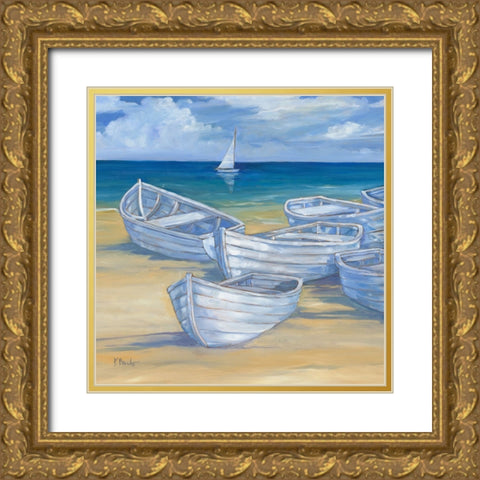 Blanco Beach Square V Gold Ornate Wood Framed Art Print with Double Matting by Brent, Paul