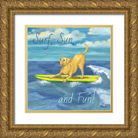 Surf Pup II Gold Ornate Wood Framed Art Print with Double Matting by Brent, Paul