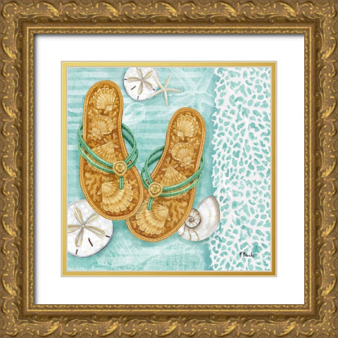 Key Largo Sandals II Gold Ornate Wood Framed Art Print with Double Matting by Brent, Paul