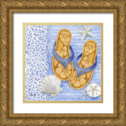 Key Largo Sandals III Gold Ornate Wood Framed Art Print with Double Matting by Brent, Paul
