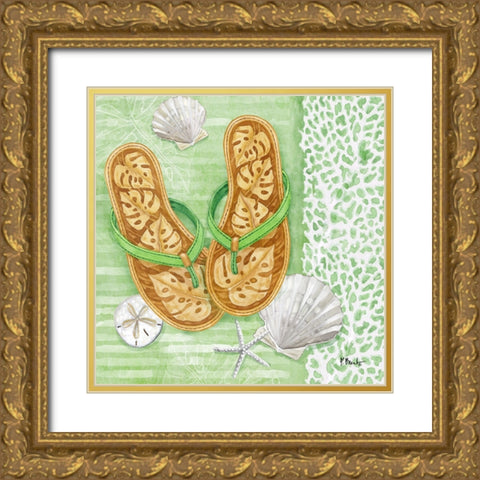 Key Largo Sandals IV Gold Ornate Wood Framed Art Print with Double Matting by Brent, Paul