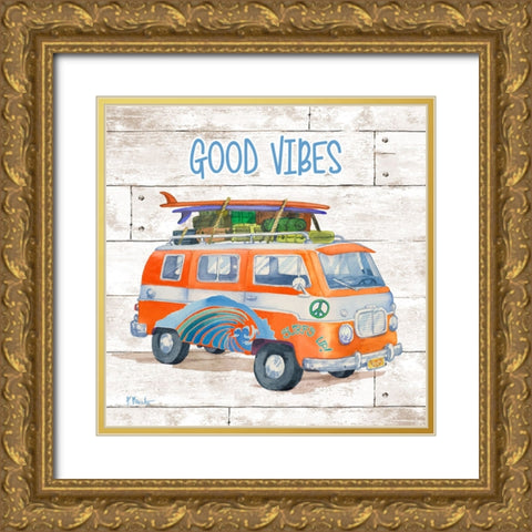 Surf Voyage I - Wood Gold Ornate Wood Framed Art Print with Double Matting by Brent, Paul