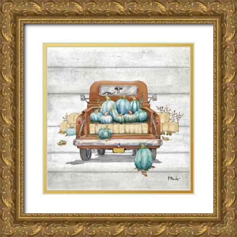 Heirloom Harvest V - Hay Bales Gold Ornate Wood Framed Art Print with Double Matting by Brent, Paul