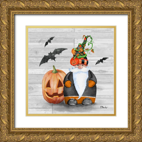 Halloween Gnome IV Gold Ornate Wood Framed Art Print with Double Matting by Brent, Paul
