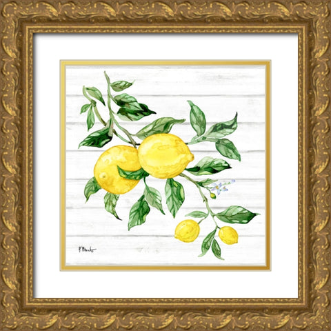 Sicilian Lemons I - Wood Gold Ornate Wood Framed Art Print with Double Matting by Brent, Paul