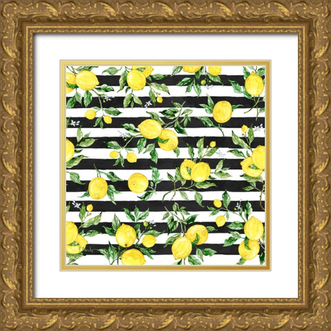Sicilian Lemons Toss III Gold Ornate Wood Framed Art Print with Double Matting by Brent, Paul