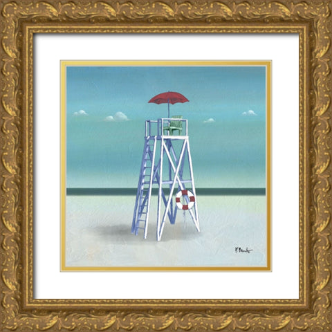 Coast Watch IV Gold Ornate Wood Framed Art Print with Double Matting by Brent, Paul