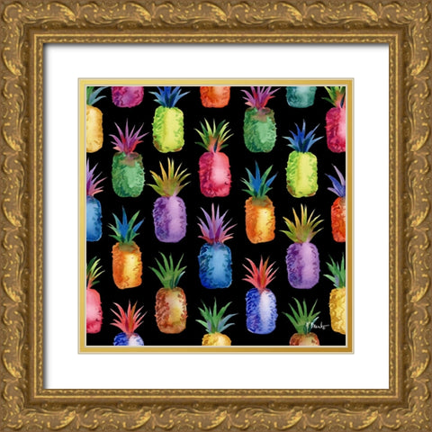 Hilo Pineapple Pattern II Gold Ornate Wood Framed Art Print with Double Matting by Brent, Paul